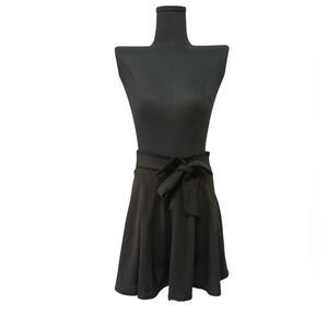 Sensational Collection Black Skater Skirt with Tie Belt